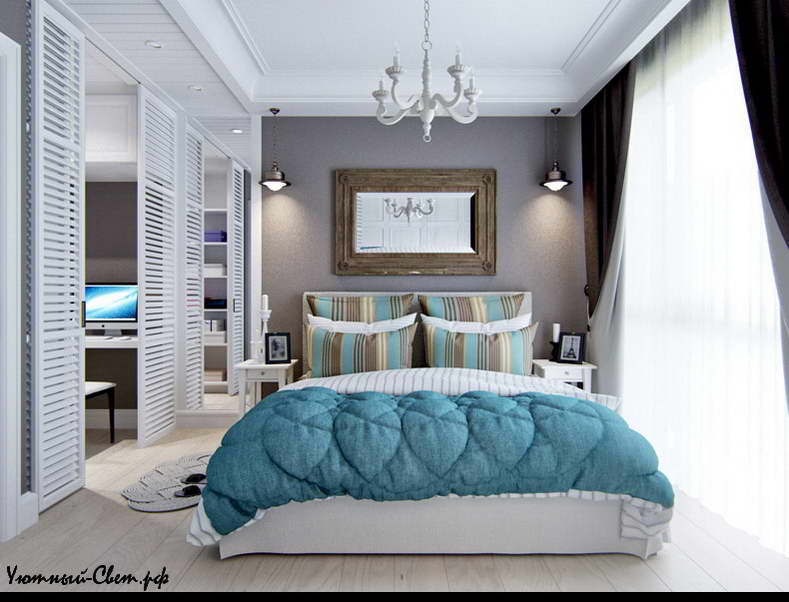 Голубая спальня — романтичный и уютный дизайн в голубых тонах (59 фото идей)